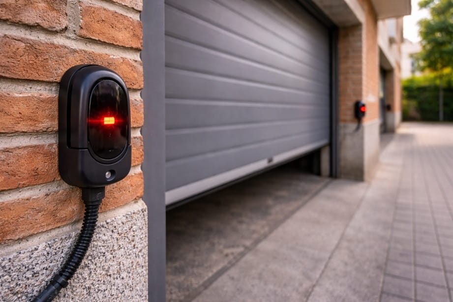 Fotocelulas de seguridad instaladas en puerta automatica en Valladolid