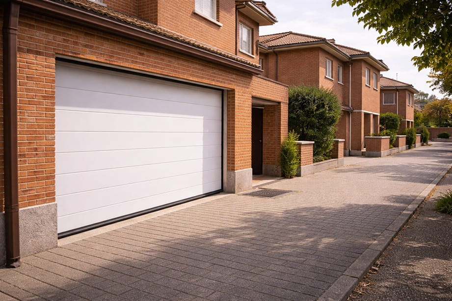 Puerta automatica instalada en vivienda de Valladolid con entorno residencial