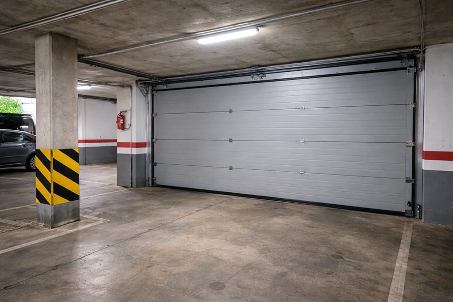 Puerta automatica de comunidad en Valladolid tras mantenimiento preventivo