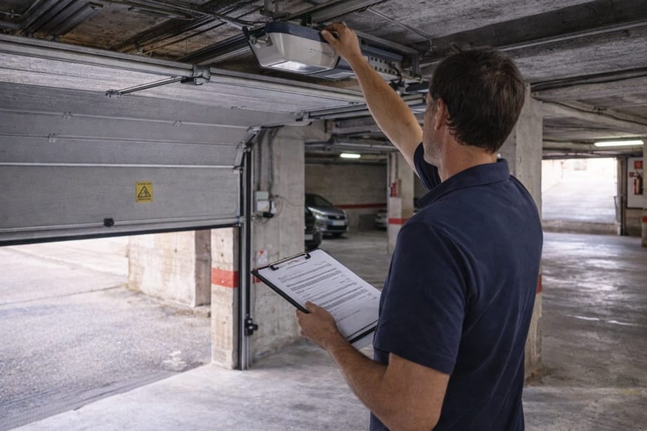 Sistema de seguridad y fotocelulas en puerta automatica en Valladolid