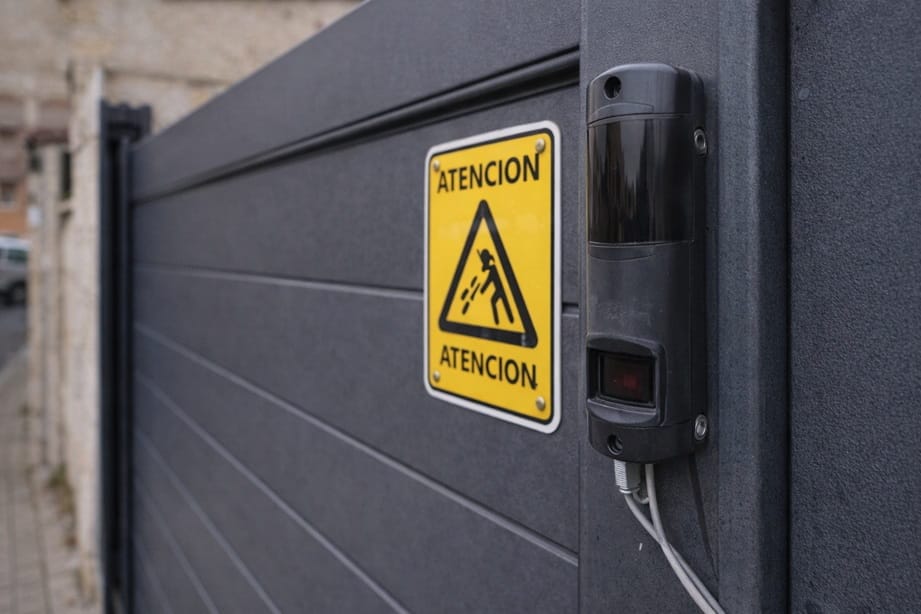 Motor antiguo de puerta automatica en garaje de Valladolid