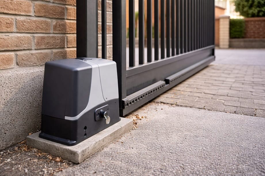 Motor para puerta corredera automatica exterior en vivienda de Valladolid