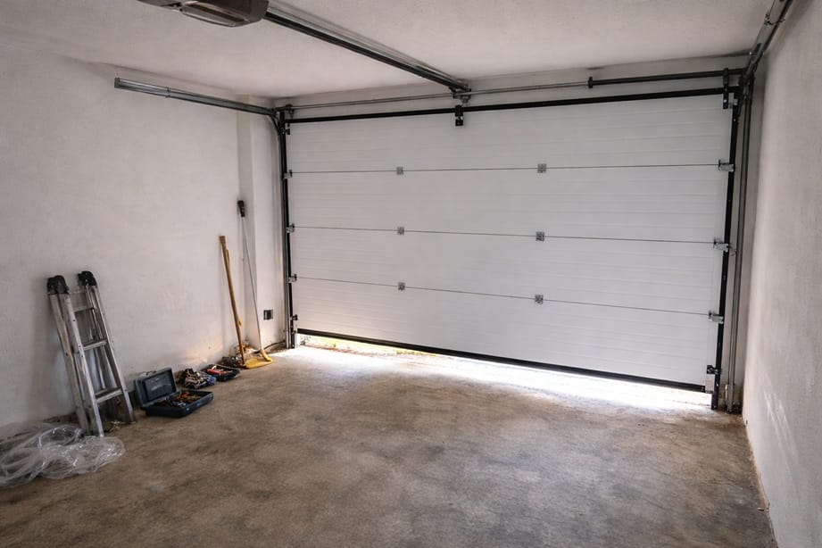 Puerta seccional automatica instalada en garaje interior en Valladolid