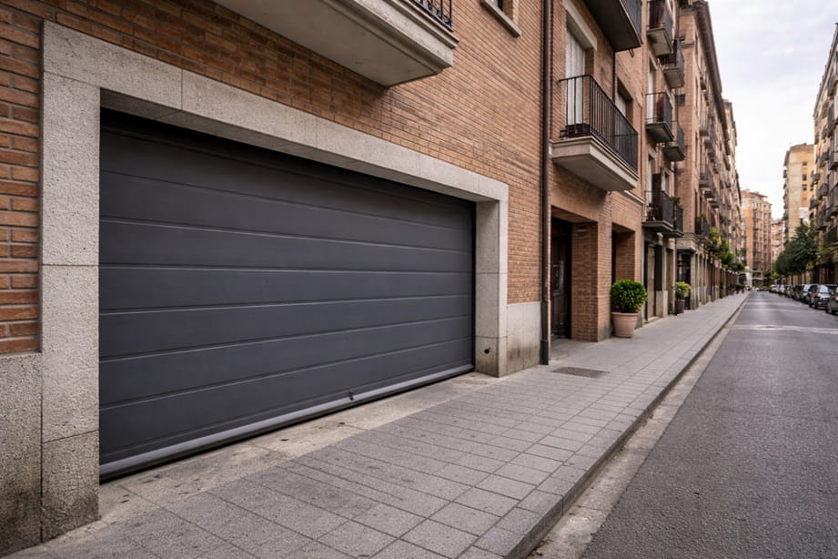 Puerta automatica de garaje en edificio residencial de Valladolid centro