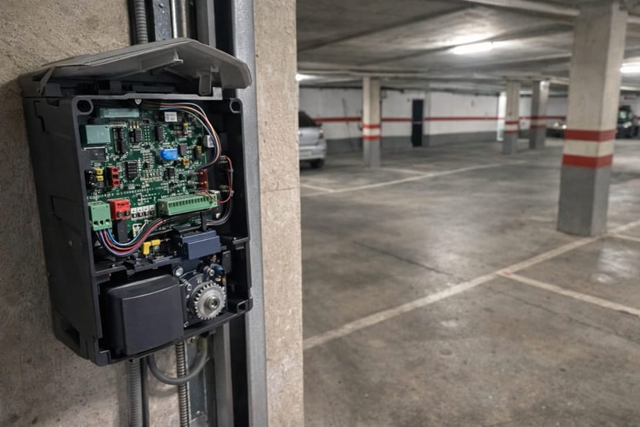 Revision de motor de puerta automatica en garaje comunitario de Valladolid